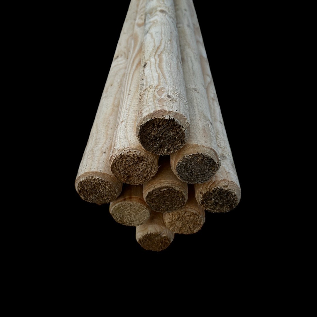 Dřevěný kotvící kůl se špicí a fazetou 250 x 6 cm