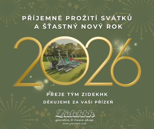 Vážení,

upřímně Vám děkujeme za Vaši důvěru, podporu a spolupráci v uplynulém roce. Velmi si vážíme toho, že si pro péči o Váš trávník a zahradu vybíráte právě nás.

Děkujeme, že se na nás obracíte nejen při nákupu strojů a techniky, ale také ve chvílích, kdy potřebujete poradit nebo si techniku zapůjčit. Vaše důvěra je pro nás závazkem i motivací.

Vaše zpětná vazba, dotazy i osobní setkání jsou důležitou součástí naší práce a zároveň impulsem k neustálému zlepšování našich služeb i produktů. Jsme rádi, že můžeme být Vaším partnerem při regeneraci, údržbě a rozvoji travnatých ploch – ať už na soukromých zahradách, sportovištích nebo při profesionálních realizacích.

Dovolte nám popřát Vám klidné prožití vánočních svátků, pevné zdraví, úspěšný vstup do nového roku a mnoho radosti z práce i odpočinku. Do roku 2026 Vám přejeme spoustu energie, spokojené zákazníky a trávníky v té nejlepší kondici.

Těšíme se na další spolupráci i osobní setkání v nadcházející sezóně.

S přáním všeho dobrého

tým Zídekhk s.r.o.