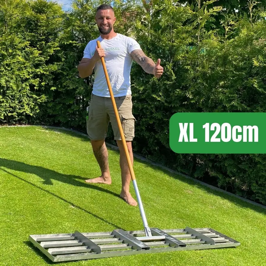 Risisani Premium Level Rake Prémiová zapravovací a nivelační brána XL – 120 cm bez adaptéru a násady