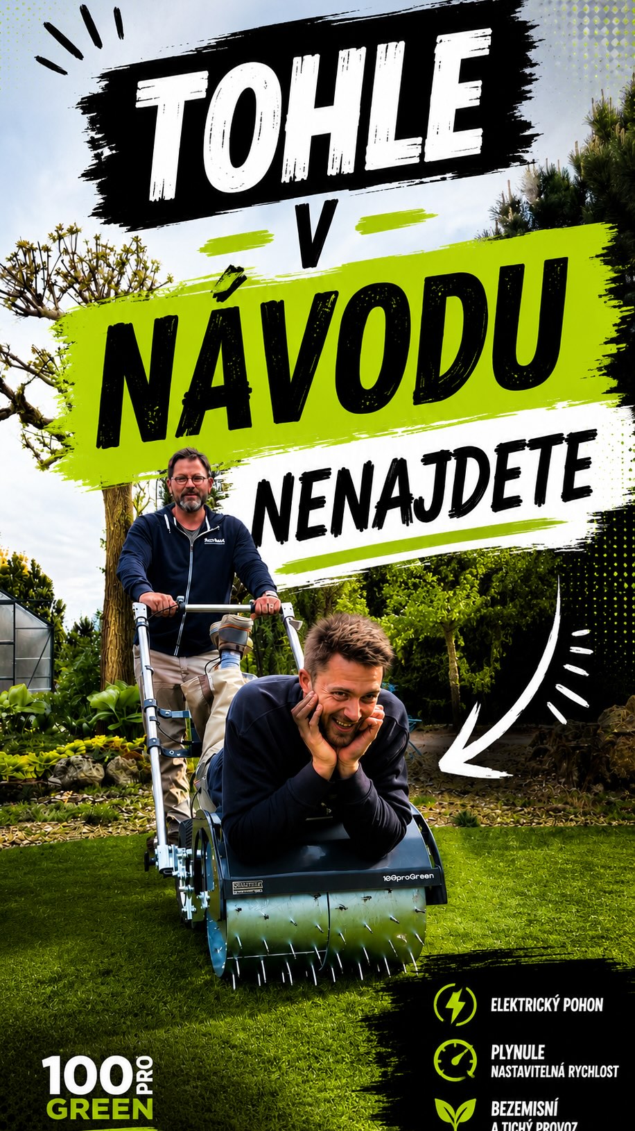 Tohle v návodu nenajdete. 😅

Ano… opravdu jsme testovali, kolik toho utáhne Master Lawn Spiker s pohonnou jednotkou Vario Drive Pro.
A ano… kolega byl použit jako „přídavné závaží“. 💀😂

Výsledek?
➡️ Stále jede.
➡️ Stále táhne.
➡️ A pořád chce další zátěž

🛒Shop now: www.zidekhk.com