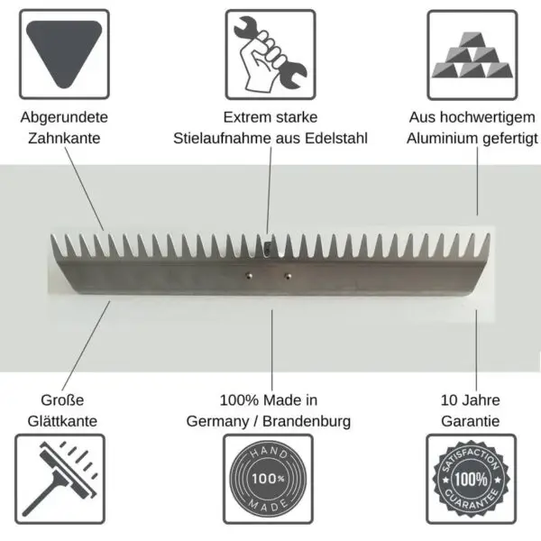 Risisani Prémiové krajinářské, srovnávací a uhlazovací hrábě L - 100 cm bez adaptéru a násady - Image 2