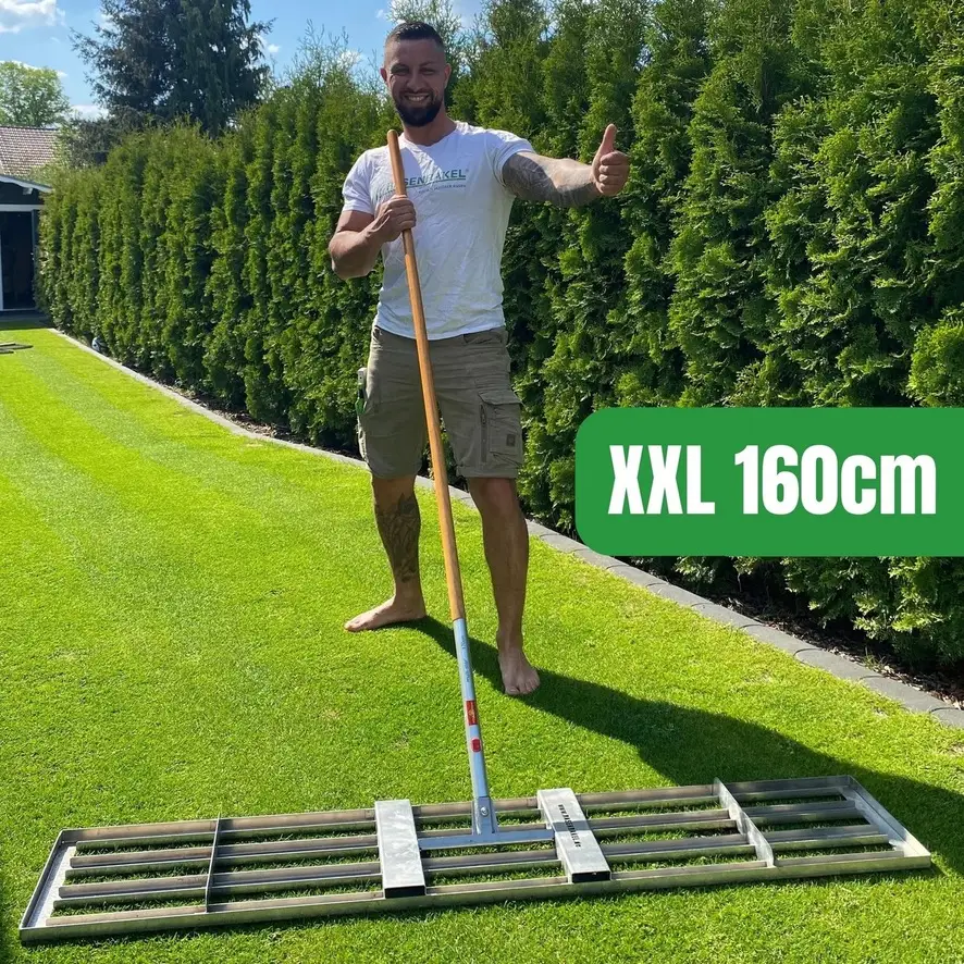 Risisani Premium Level Rake Prémiová zapravovací a nivelační brána XXL – 160 cm bez adaptéru a násady